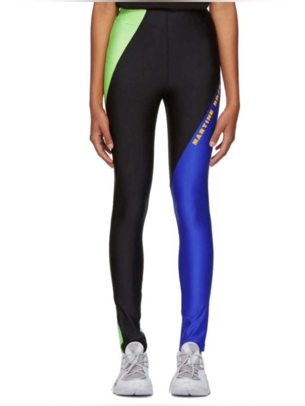 Martine Rose Colorblock Contrast Leggings - Black/Blue/Green - Size S